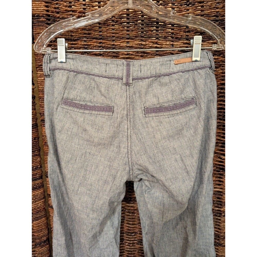 Anthropologie Pilcro Linen Embroidered Lace Wide Leg Low Rise Pants 2P Petite - Picture 5 of 11